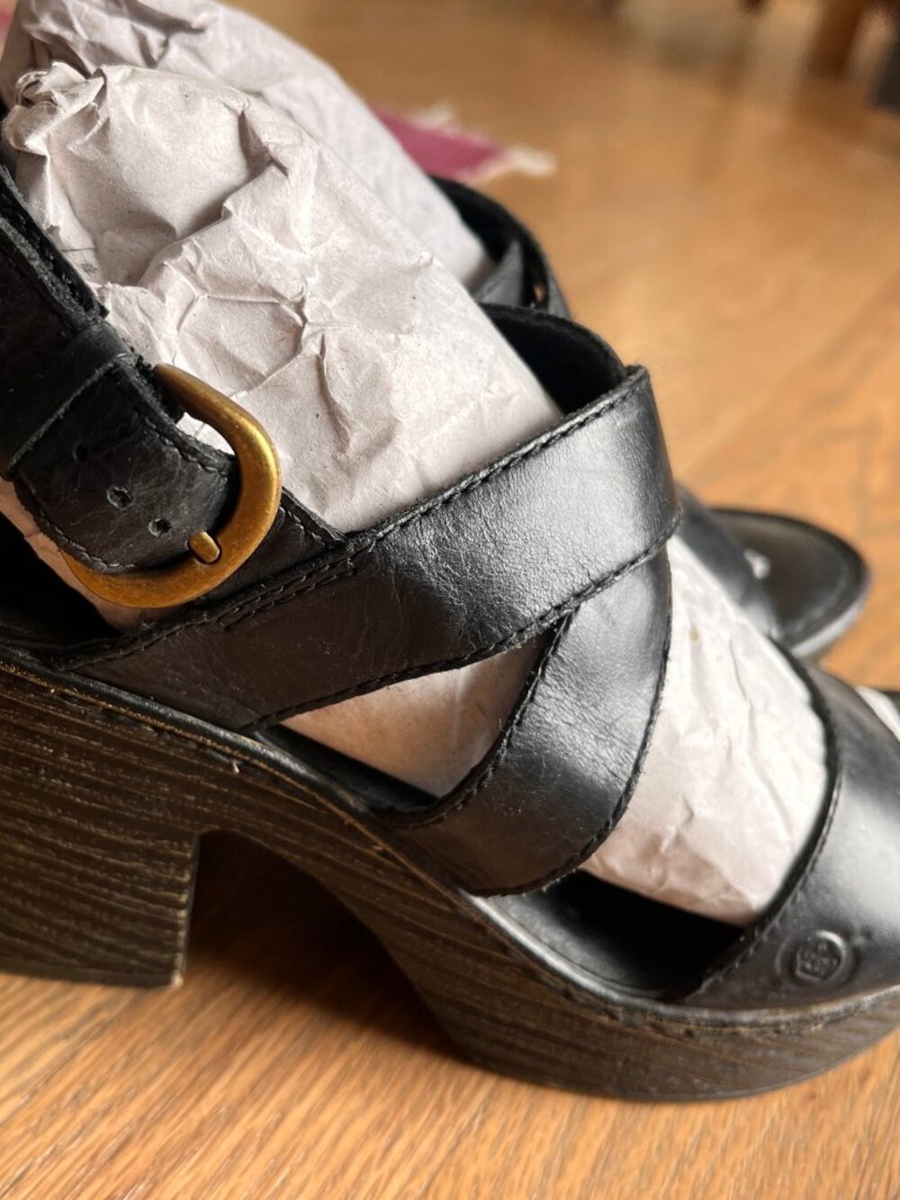 Black Platform Sandals- Born